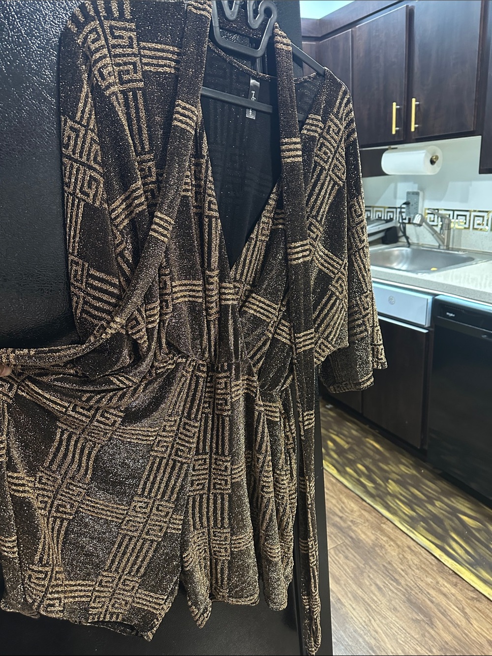 Brown & Gold Patterned Romper